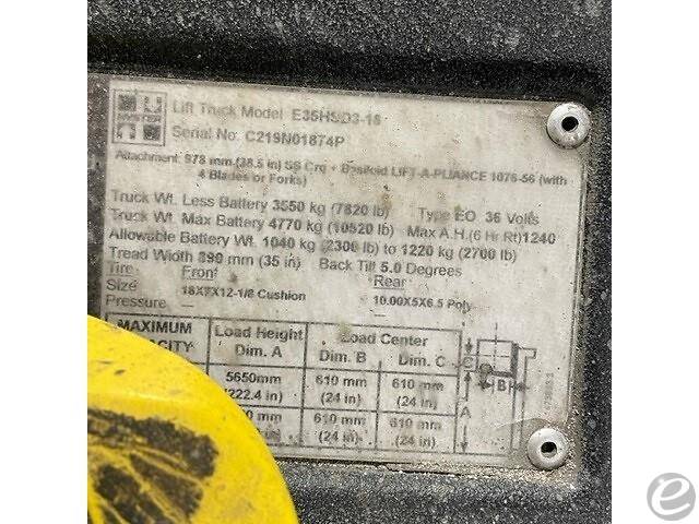 2016 Hyster E35HSD3 Electric Forklift - 123Forklift