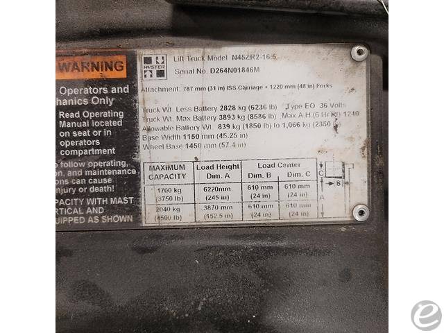2014 Hyster N45ZR2 Electric Reach Truck - 123Forklift
