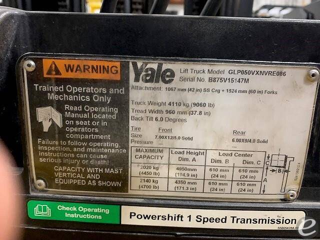 2014 Yale GP050VX LP Gas Forklift - 123Forklift