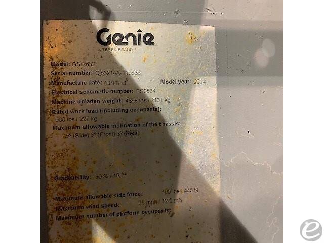 2014 Genie GS-2632 Electric Scissor Lift - 123Forklift