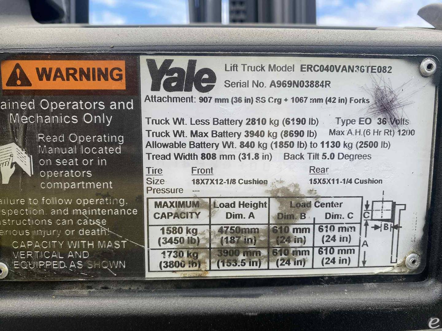 2017 Yale ERC-040VAN