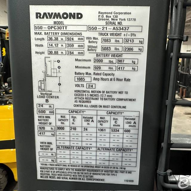 2021 Raymond 550-OPC30TT
