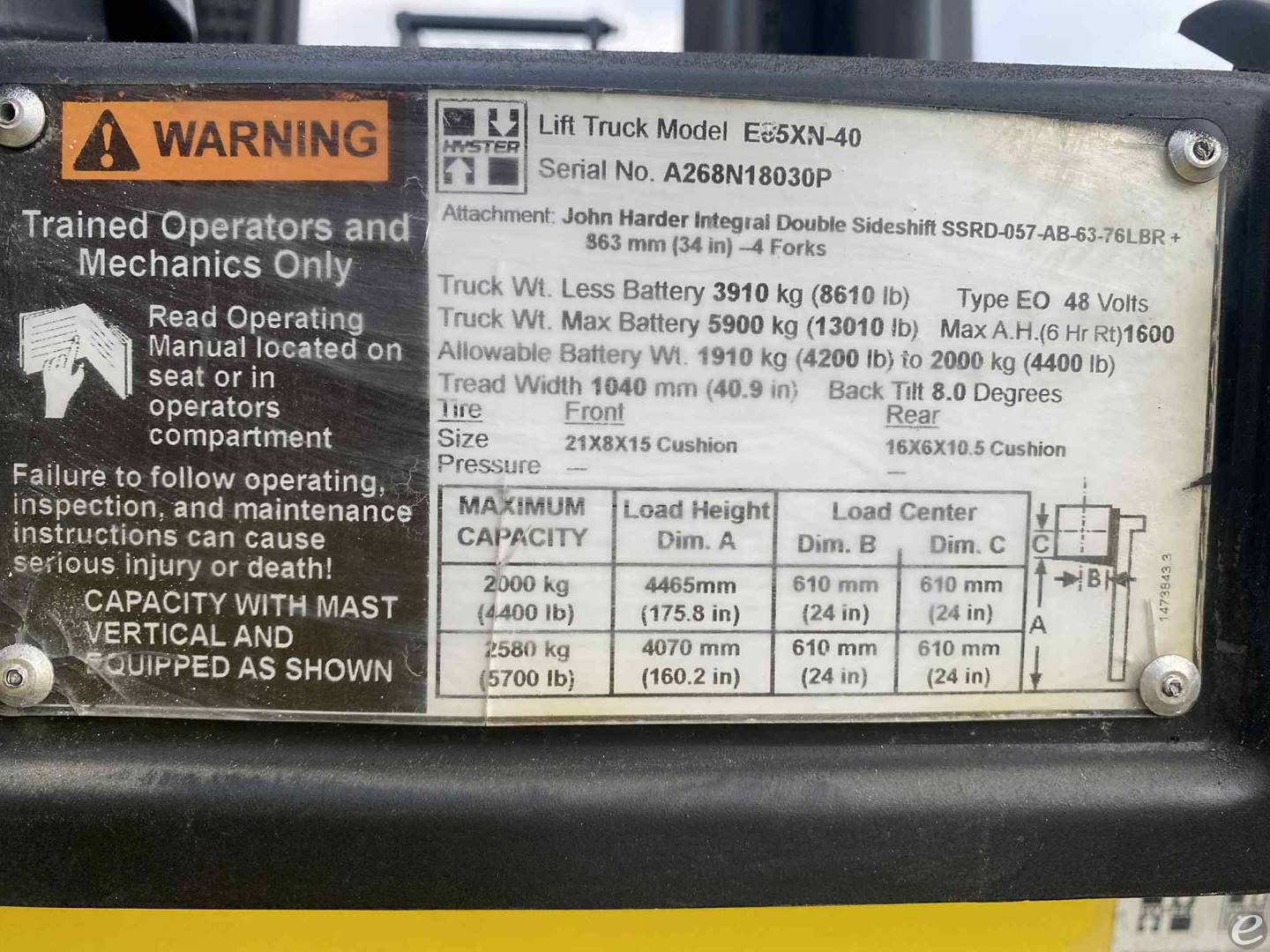 2016 Hyster E65XM