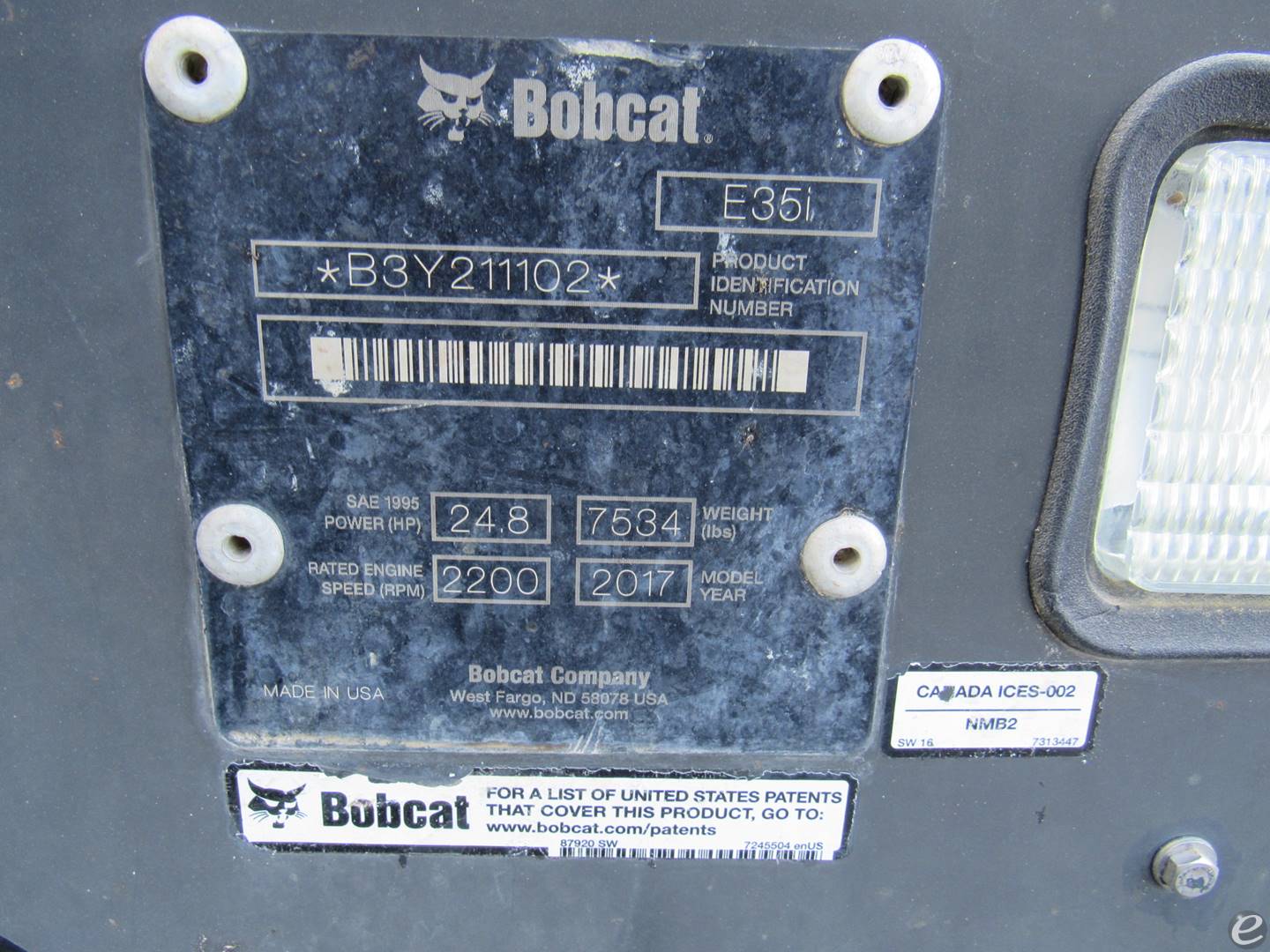 2017 Bobcat E35I