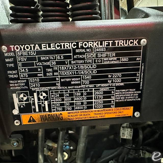 2022 Toyota 8FBE15U