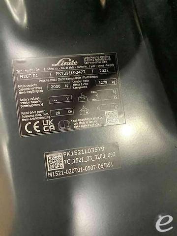 2022 Linde H20T LP Gas Forklift