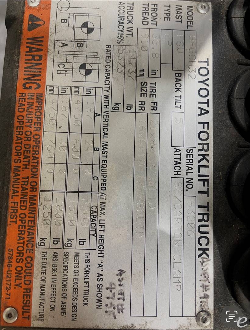 2015 Toyota 8FGCU32