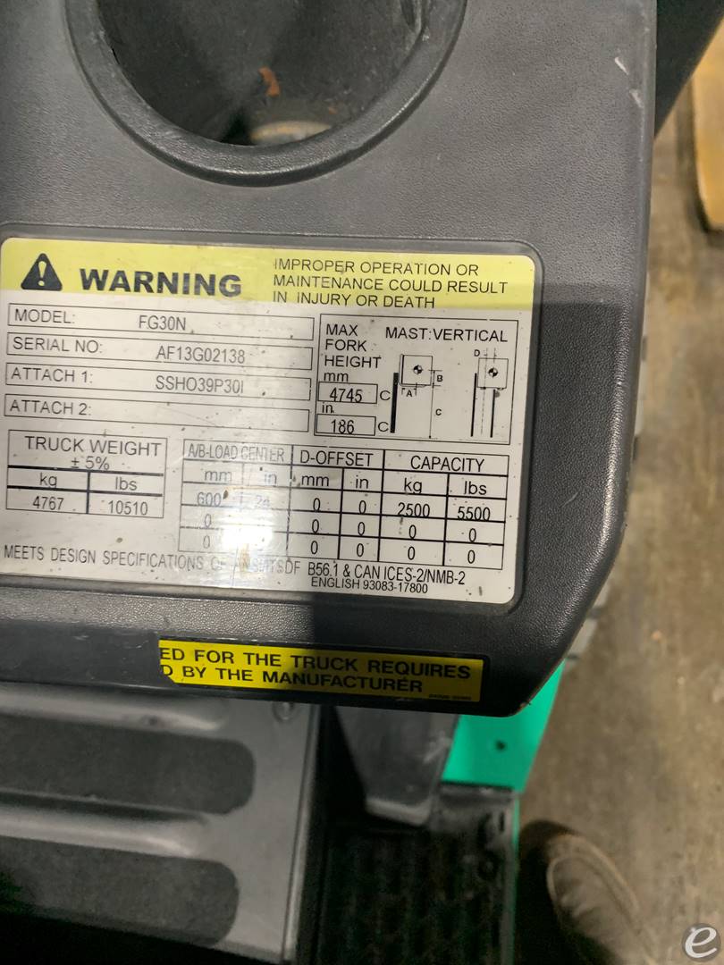 2019 Mitsubishi FG30N5 LP Gas Forklift - 123Forklift