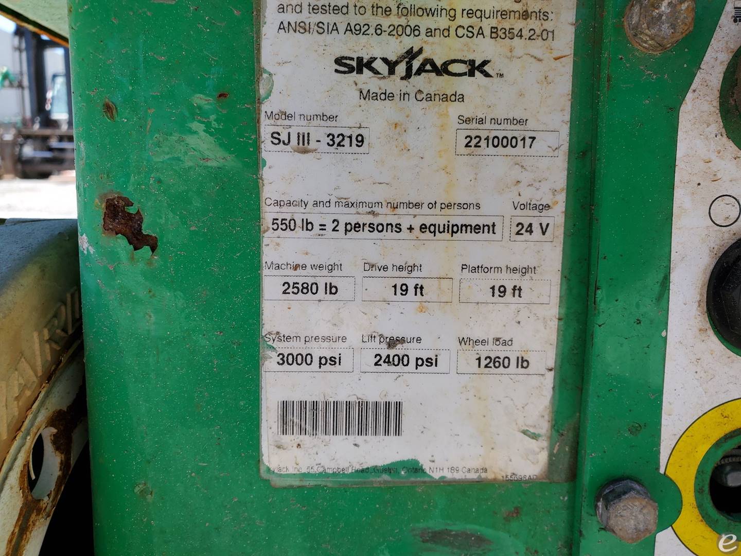 2016 Skyjack SJIII-3219