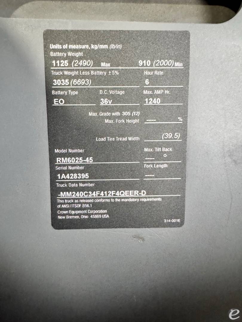 2014 Crown RM6025-45