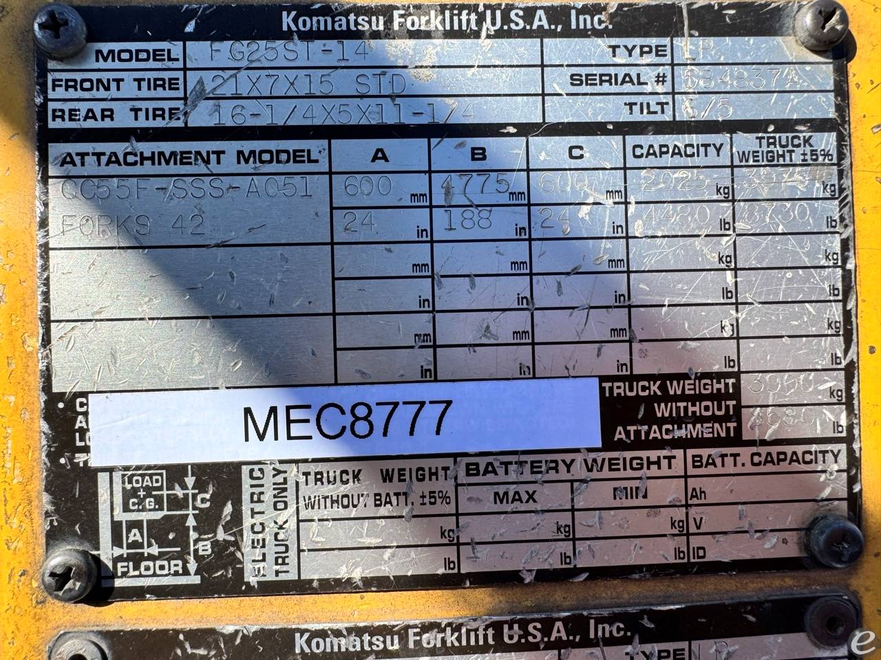 2005 Komatsu Fg25ST-14