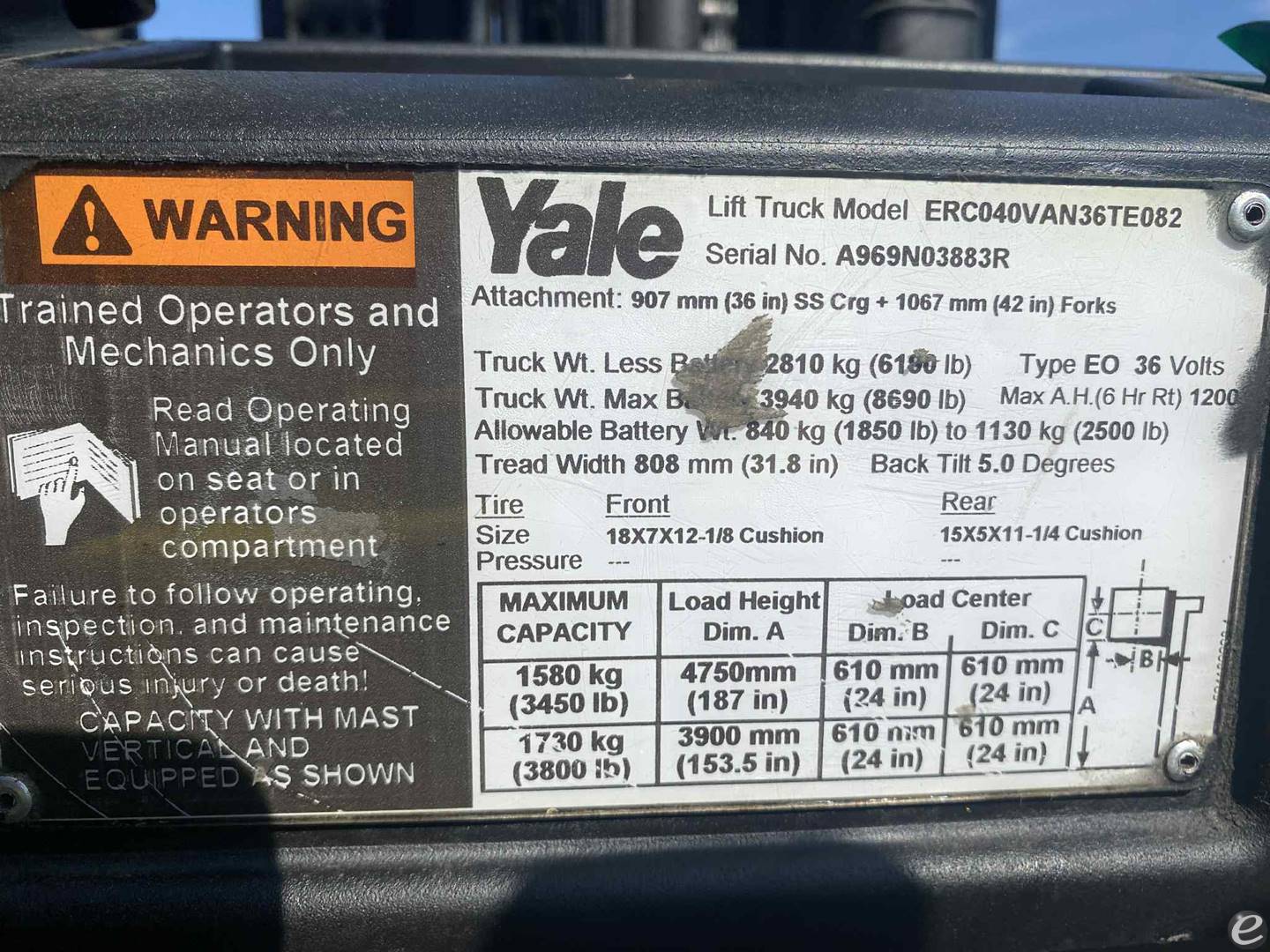 2017 Yale ERC-040VAN