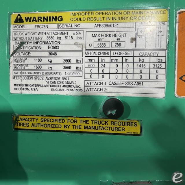 2020 Mitsubishi FBC25N