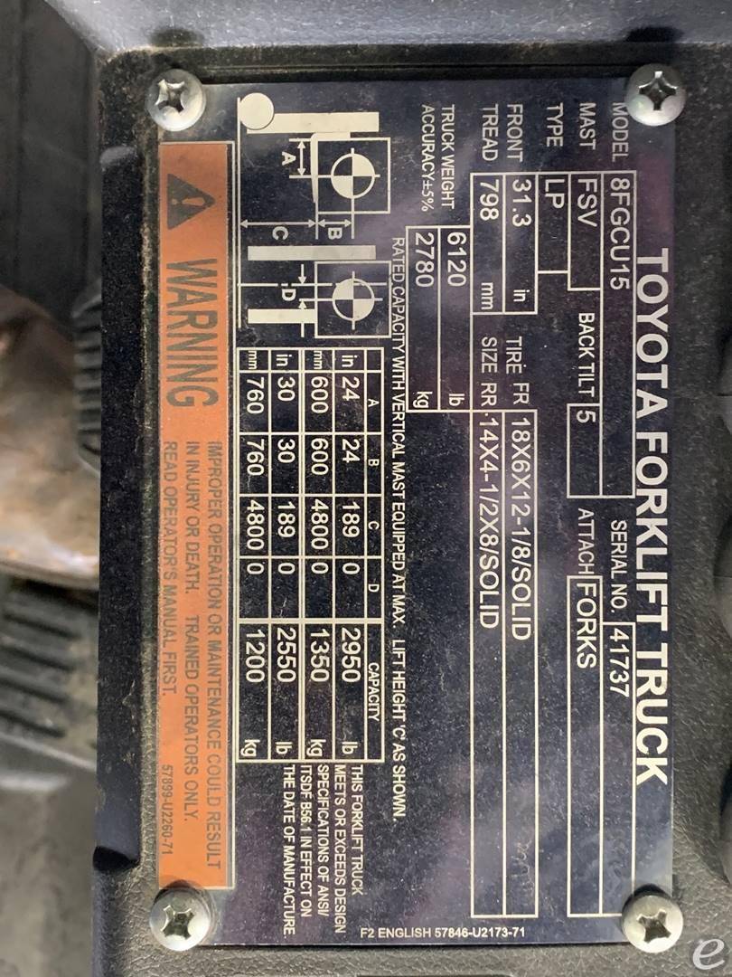 2019 Toyota 8FGCU15 LP Gas Forklift - 123Forklift