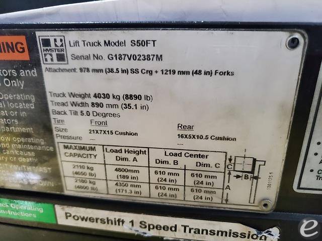 2014 Hyster S50FT LP Gas Forklift - 123Forklift