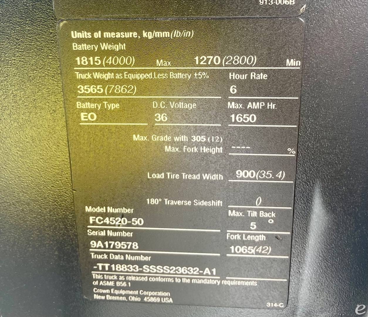 2011 Crown FC4520-50 Electric Forklift - 123Forklift