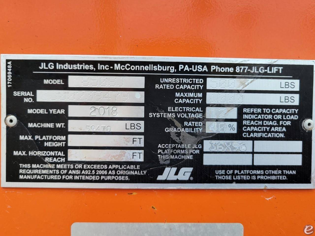 2018 JLG 1850SJ
