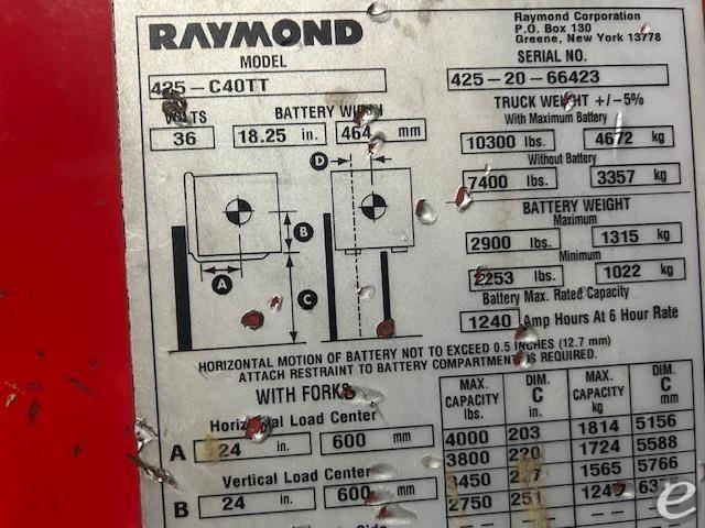 2020 Raymond 425C40TT