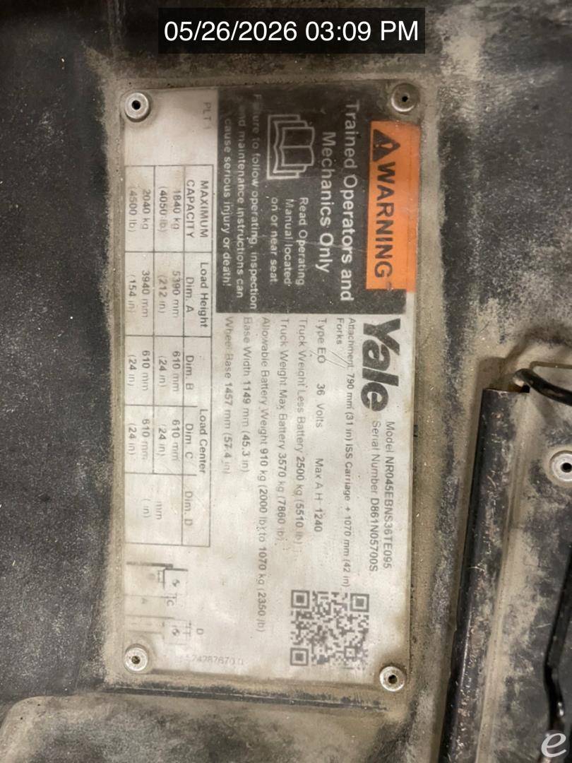 2018 Yale NR045EB