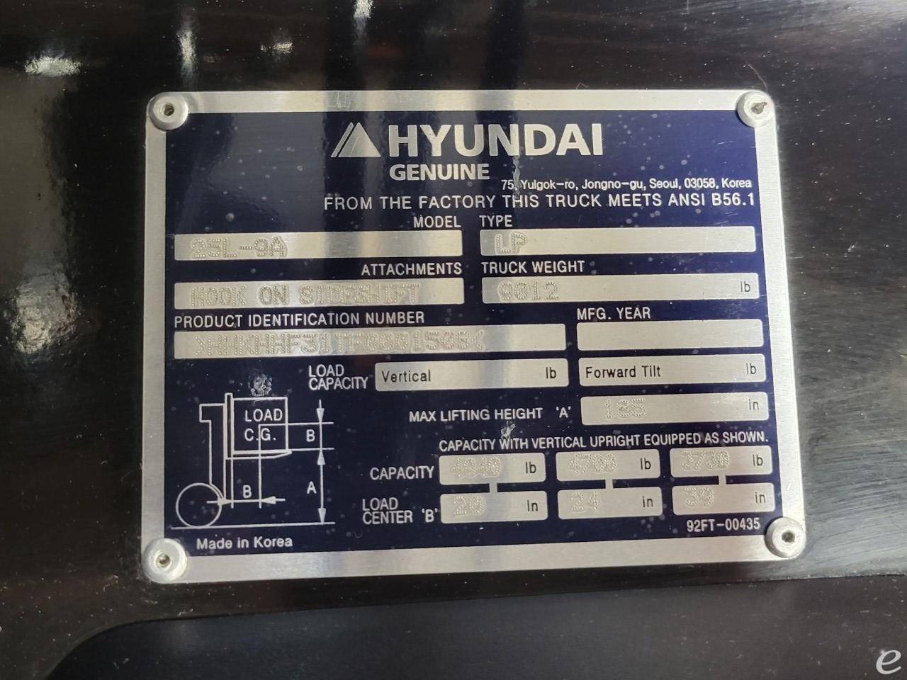 2016 Hyundai 25L-9A