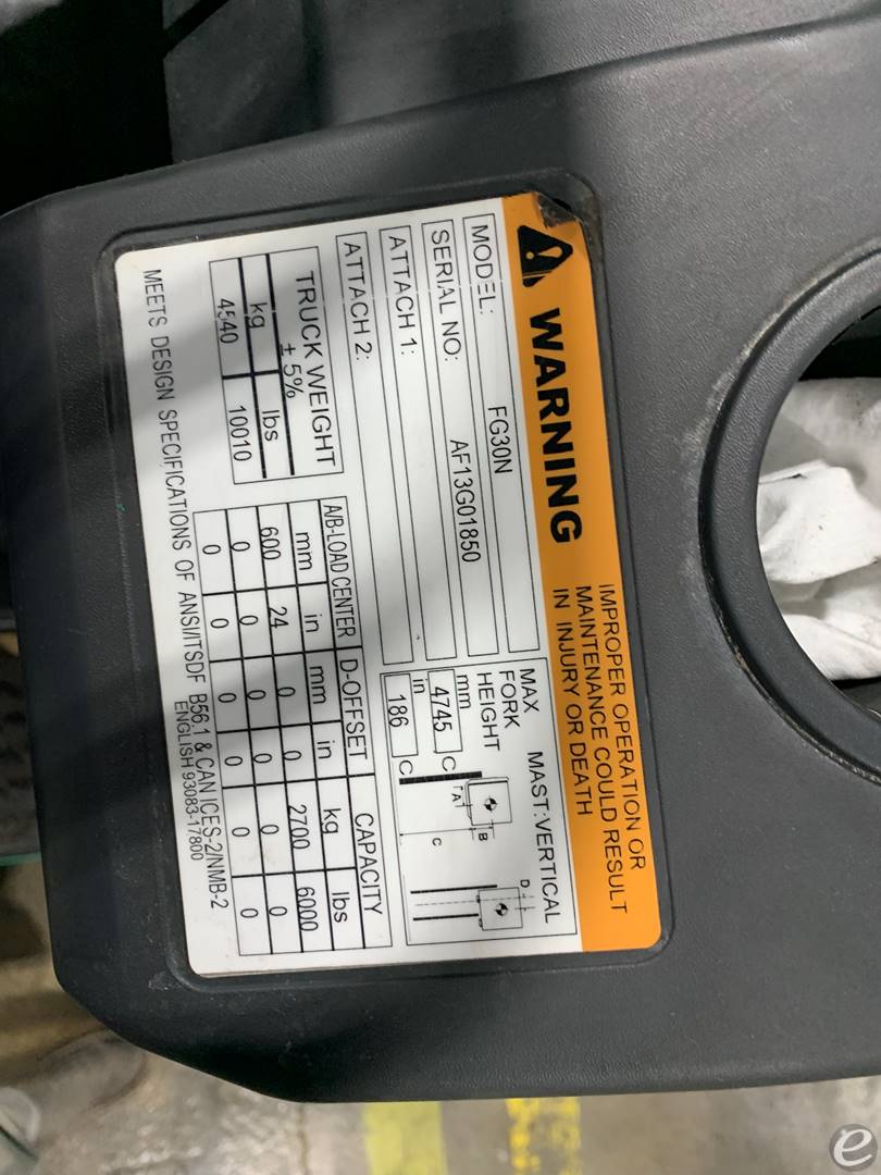 2018 Mitsubishi FG30N5 LP Gas Forkl...