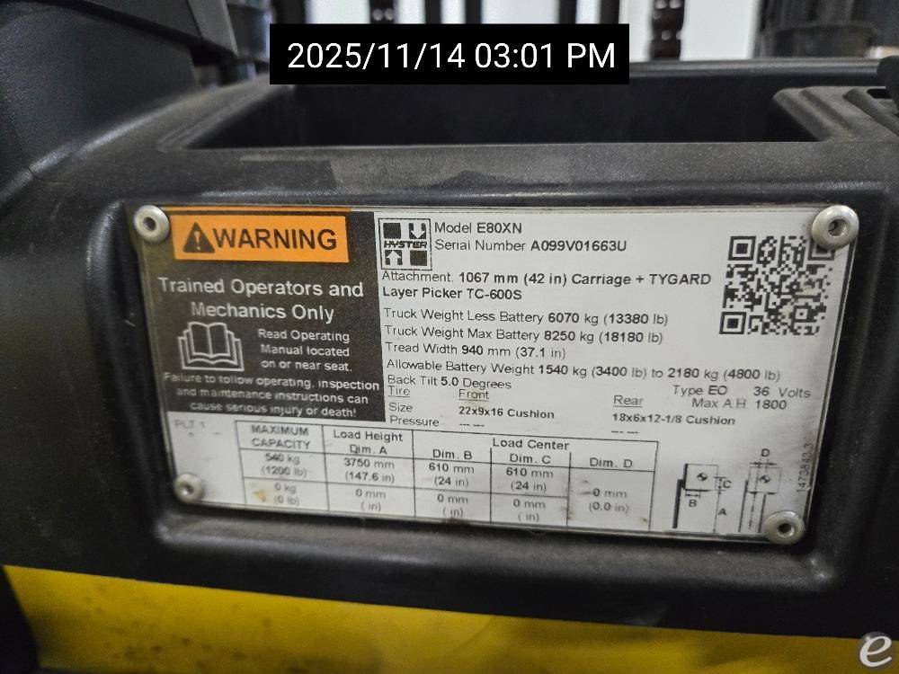 2020 Hyster E80XN