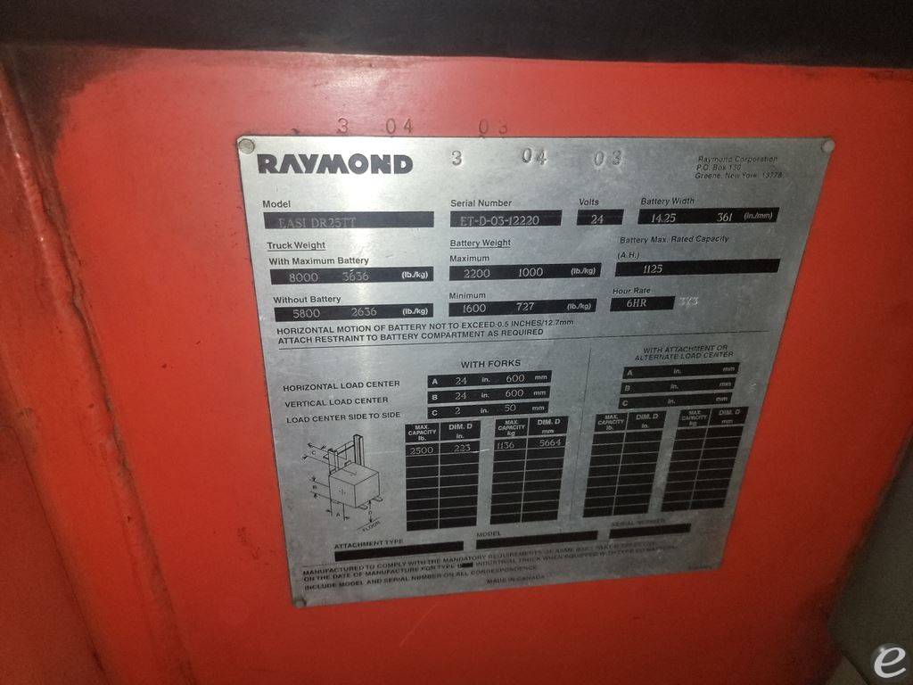 2003 Raymond EASIDR25TT Electric Reach Truck - 123Forklift