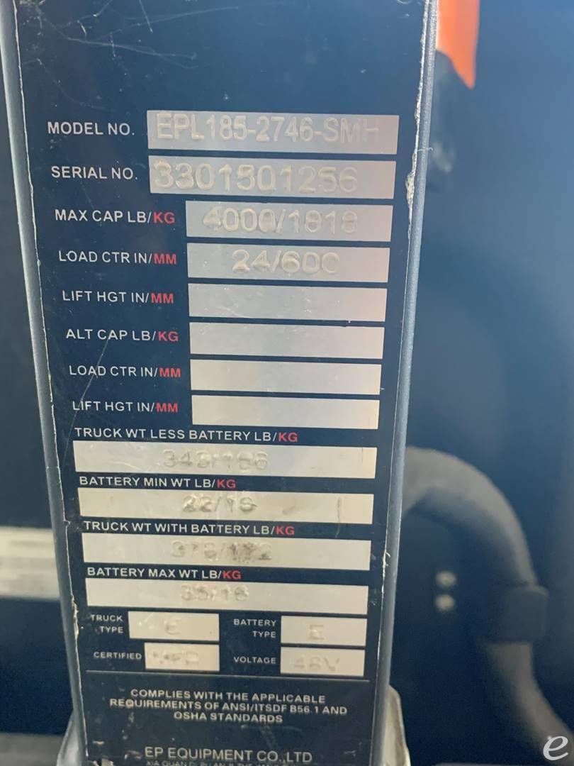 2021 EP Equipment EPT20LION Electric Forklift - 123Forklift