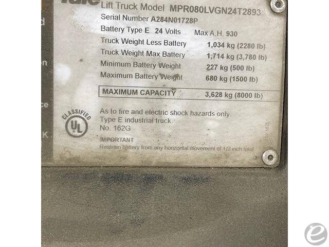 2016 Yale MPR080VG Electric Forklift - 123Forklift