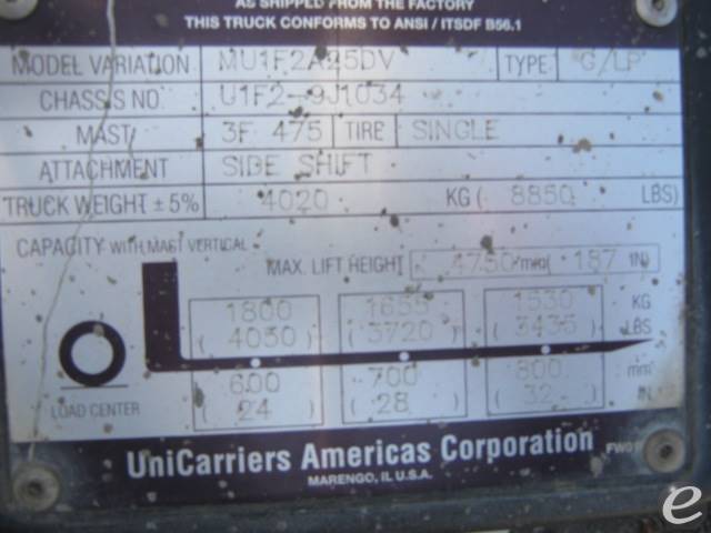 2013 Unicarriers MU1F2A25LV LP Gas Forklift - 123Forklift