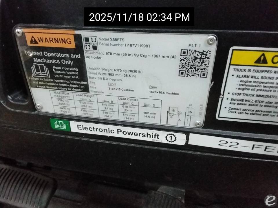 2019 Hyster S55FTS