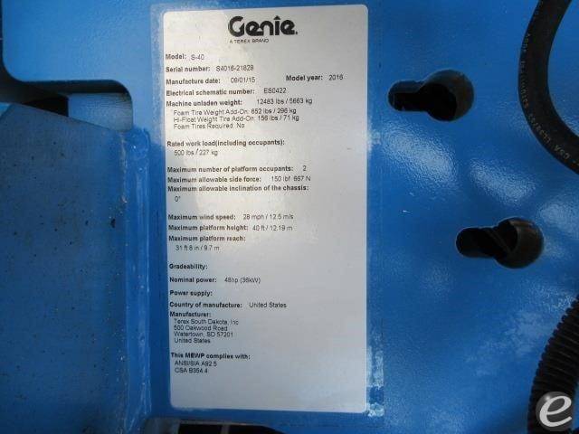 2016 Genie S40
