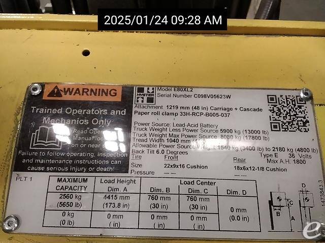 1999 Hyster E80XL2 Electric Forklift - 123Forklift