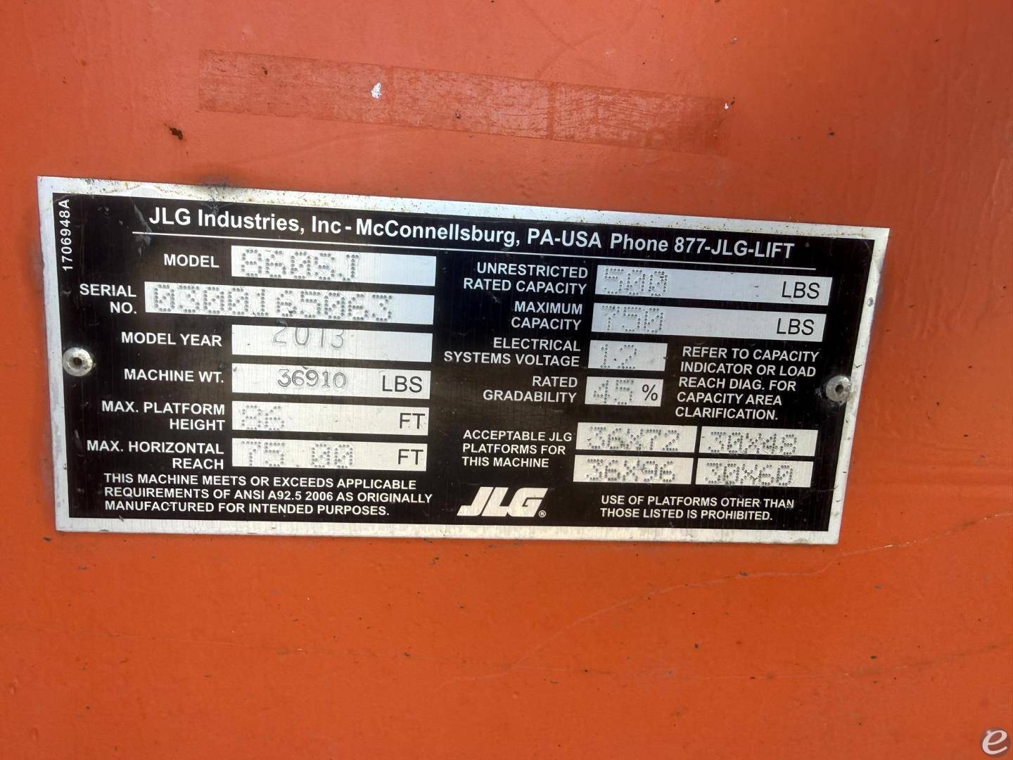 2013 JLG 860SJ