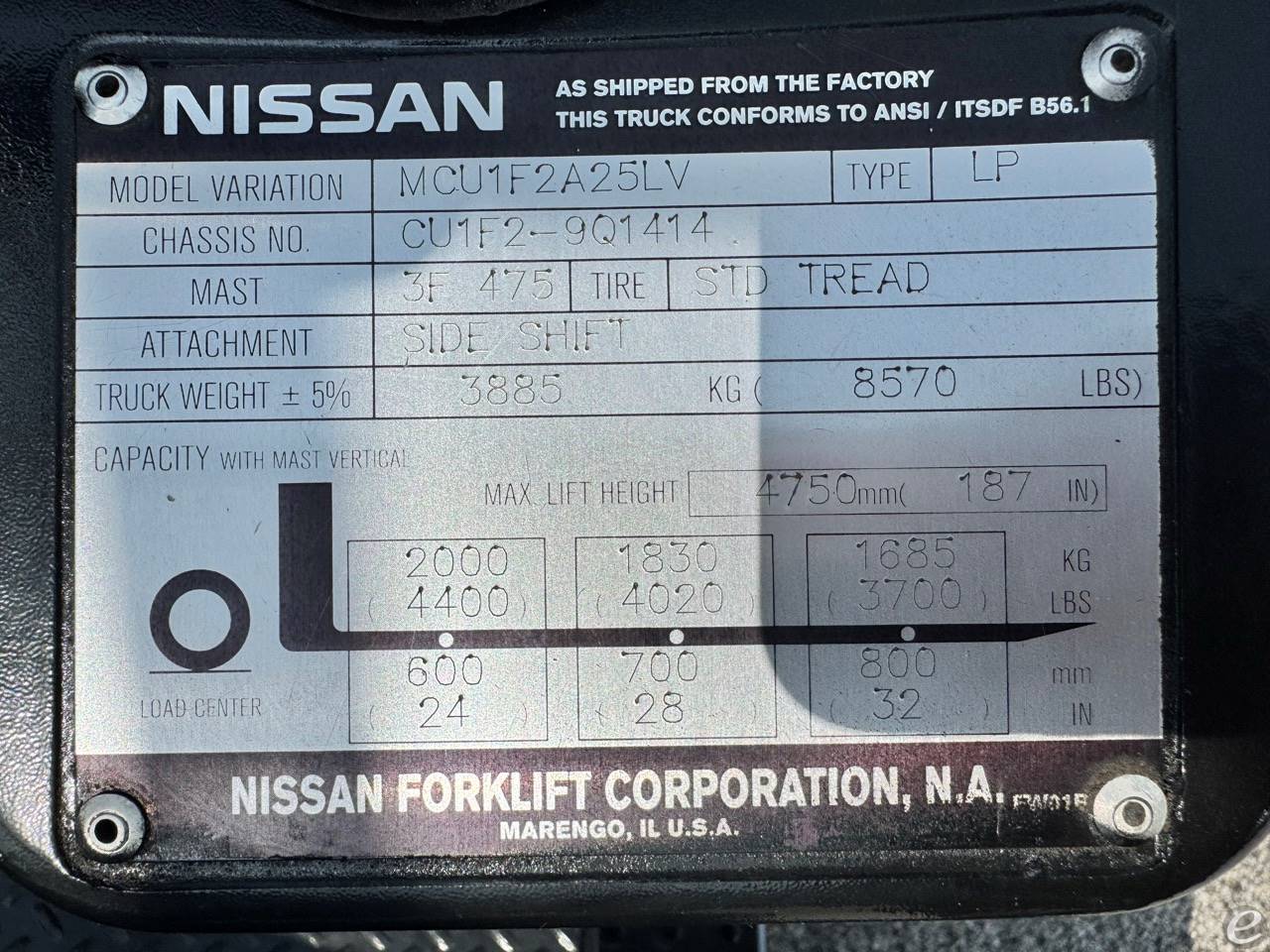 2008 Nissan MCU1F2A25LV