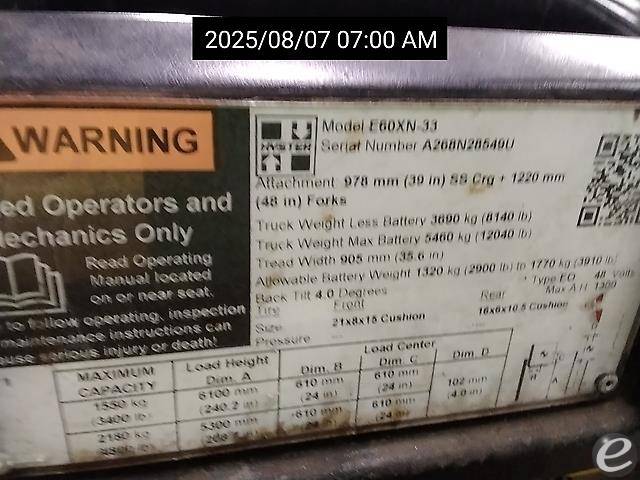 2020 Hyster E60XN
