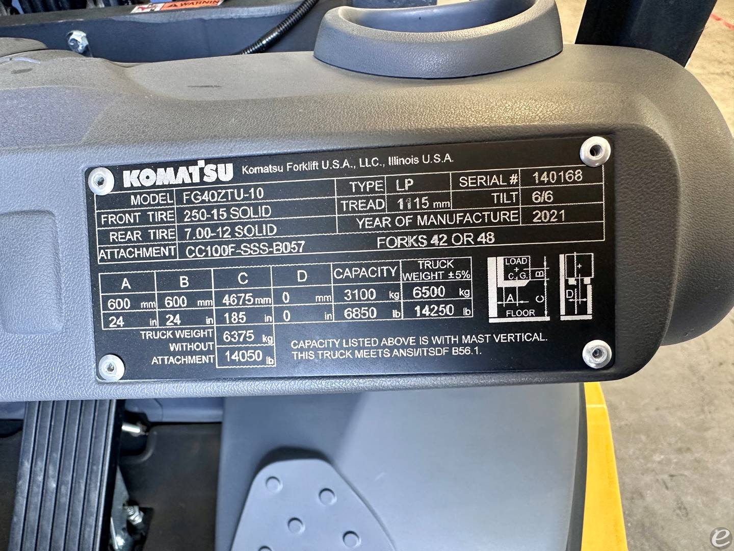 2021 Komatsu FG40ZTU-10 LP Gas Forklift - 123Forklift