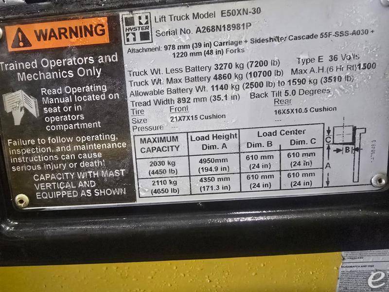 2016 Hyster E50XN-27