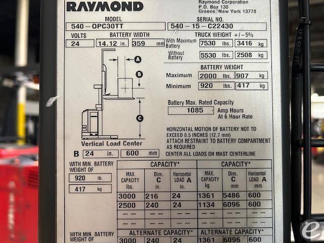 2015 Raymond 540OPC30TT