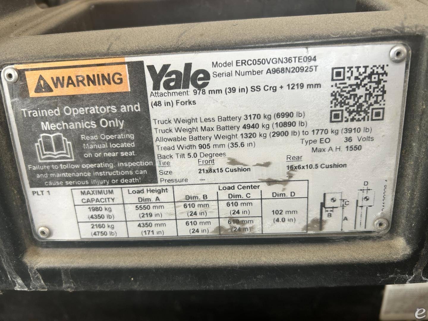 2019 Yale ERC050VG