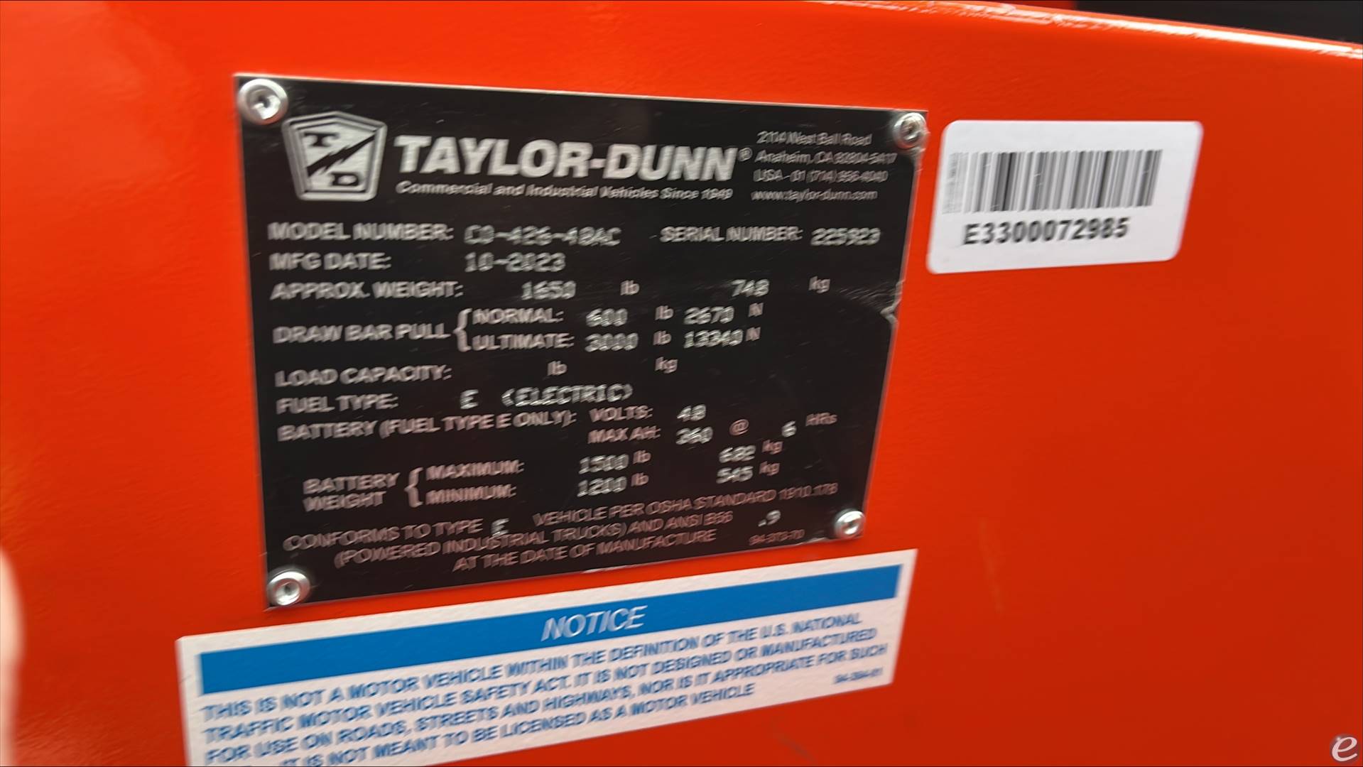 2023 Taylor Dunn C426AC