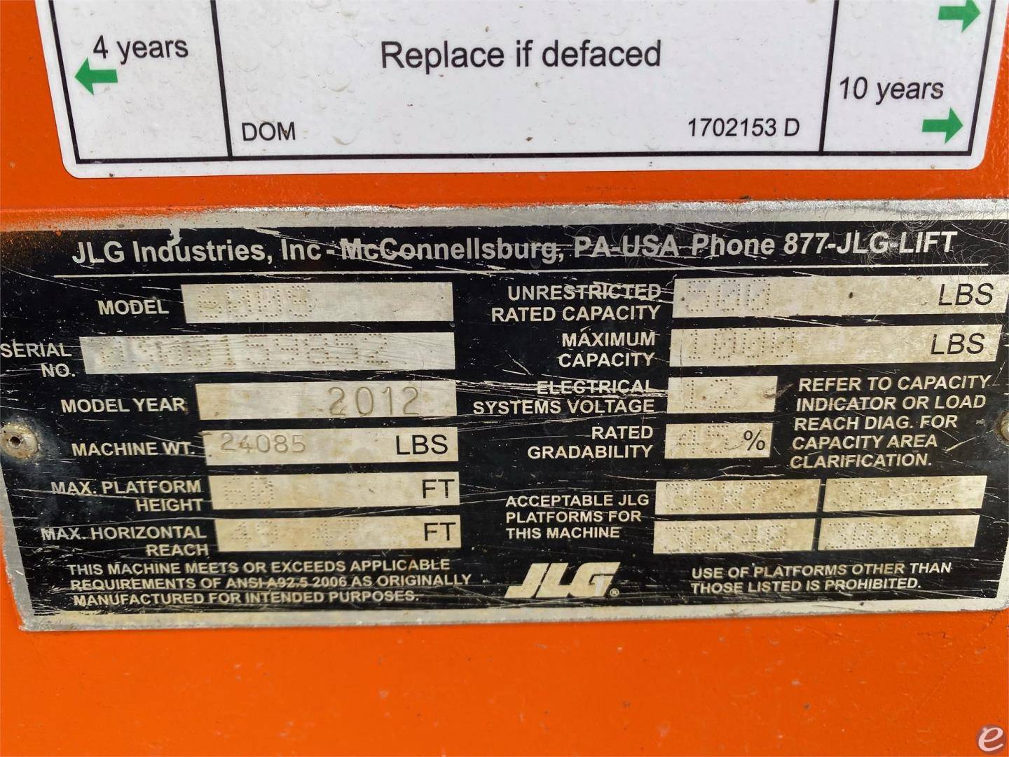 2012 JLG 600S