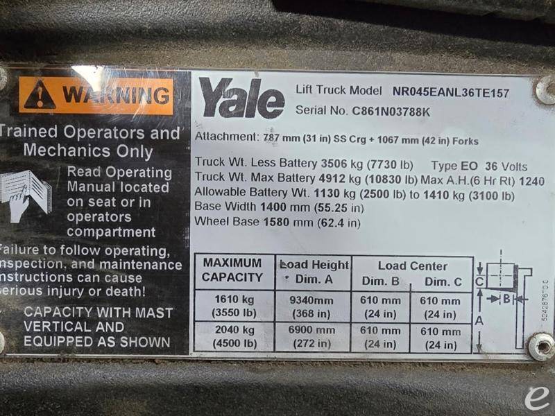 2012 Yale NR045EB