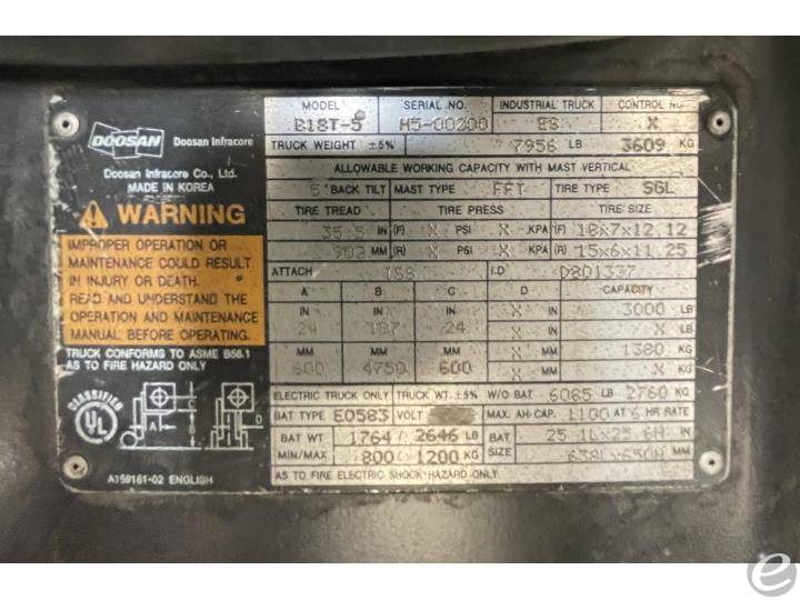 2008 Doosan B18T-5