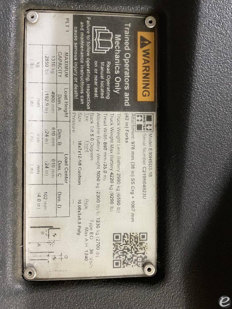 2020 Hyster E30HSD3