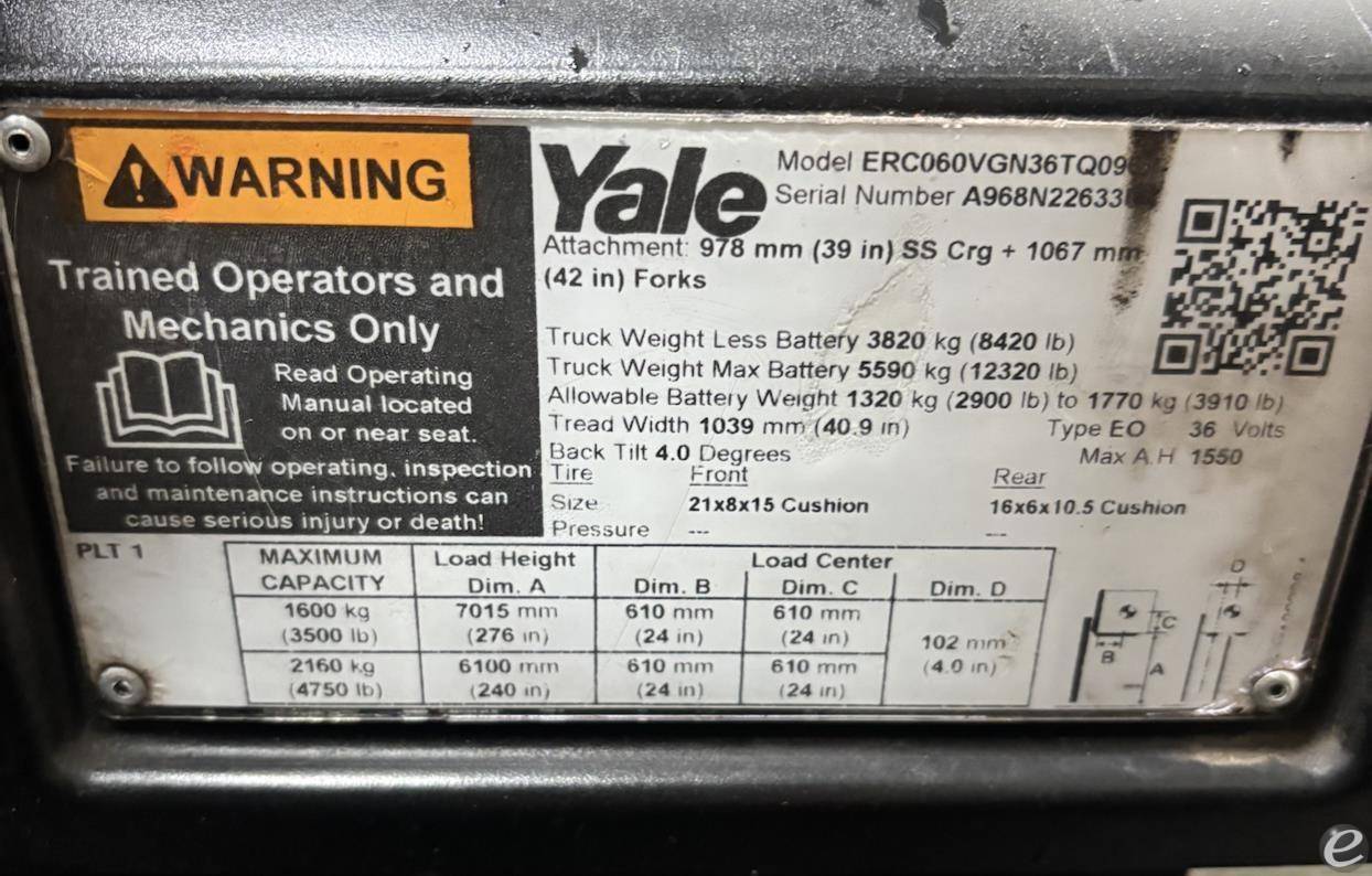 2020 Yale ERC060VG