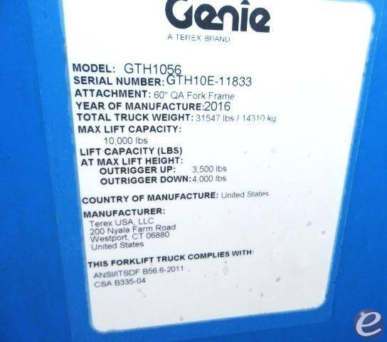 2016 Genie GTH1056