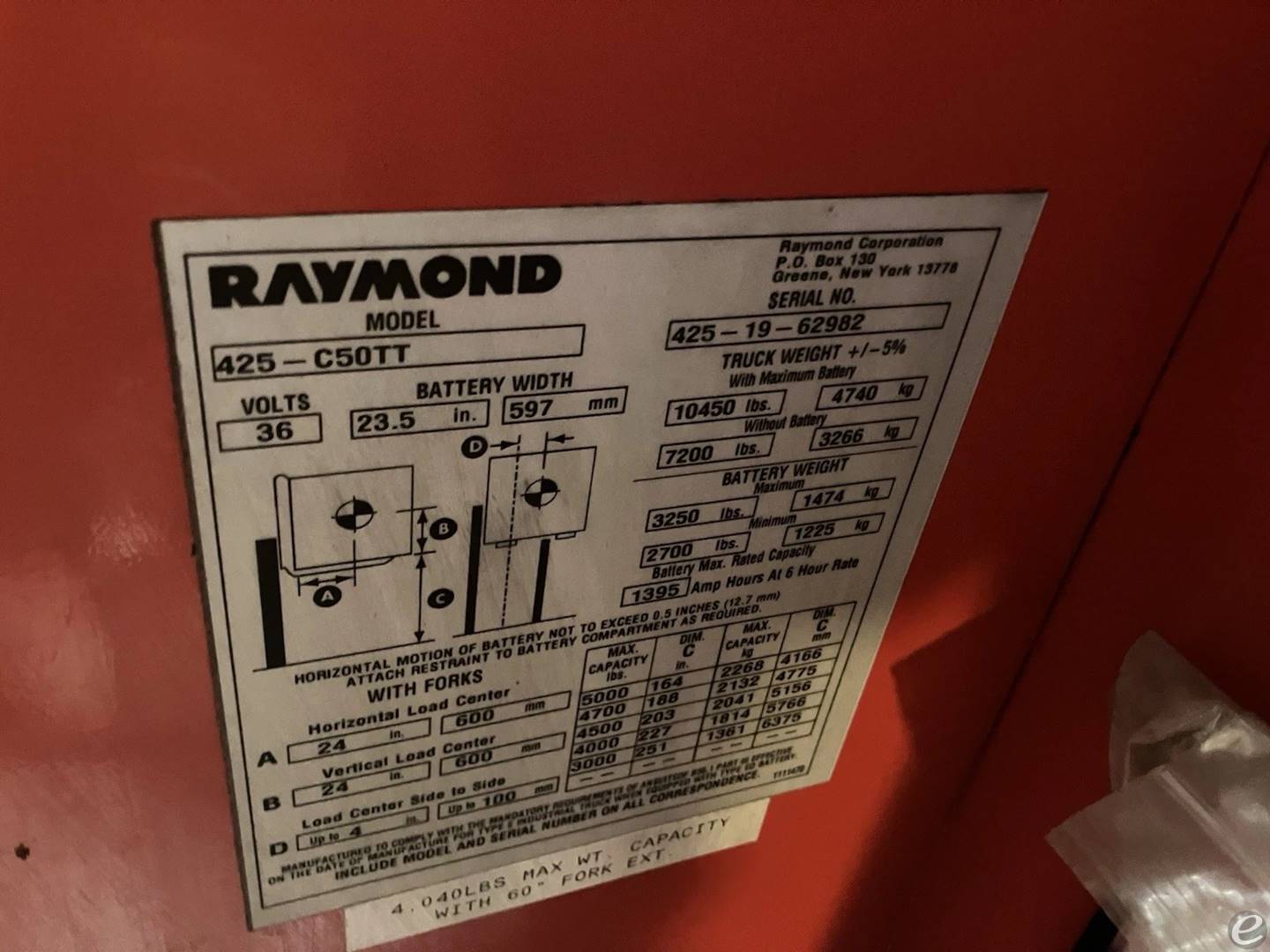 2019 Raymond 425-C50TT