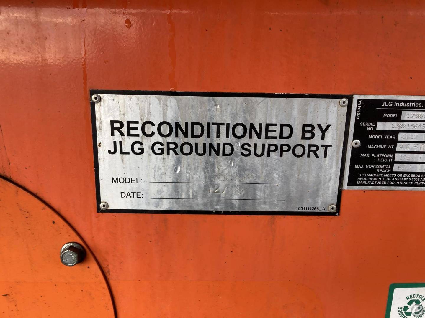 2012 JLG 1250AJP