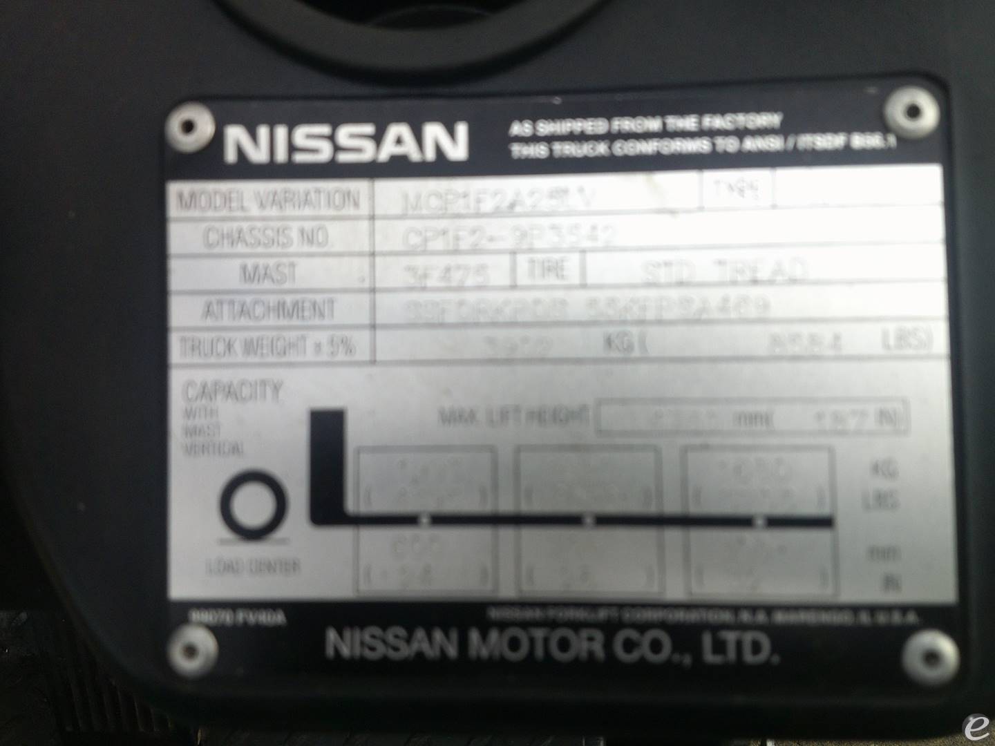 2008 Nissan MCP1F2A25LV